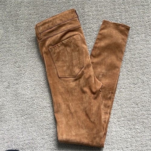 Massimo Dutti suede leather pants tan brown size XS in good condition