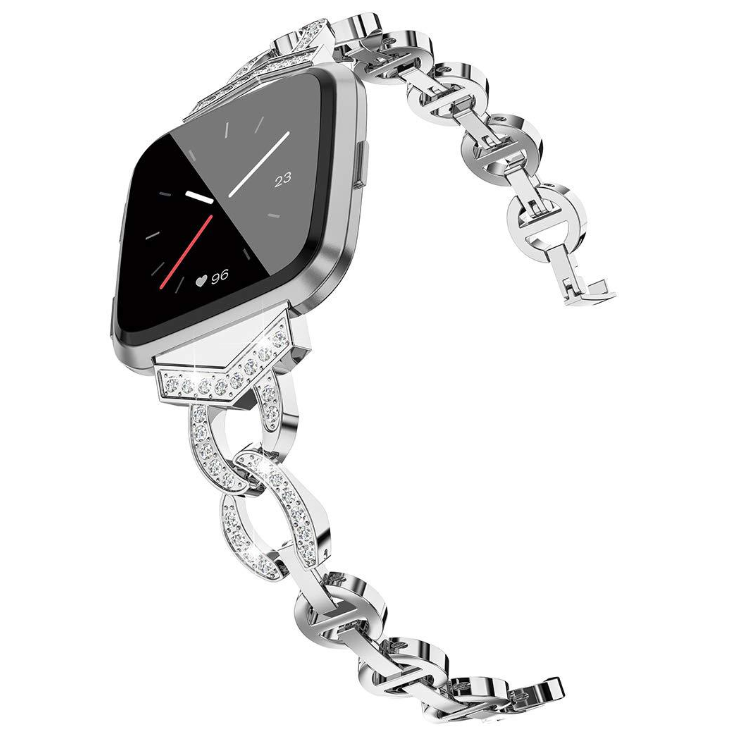 Fitbit Versa 3 / Sense - Fascia In Acciaio Con Maglie A Forma Di Pesce Per Fitbit Versa 3 Sense A Maglie Oro Rosa