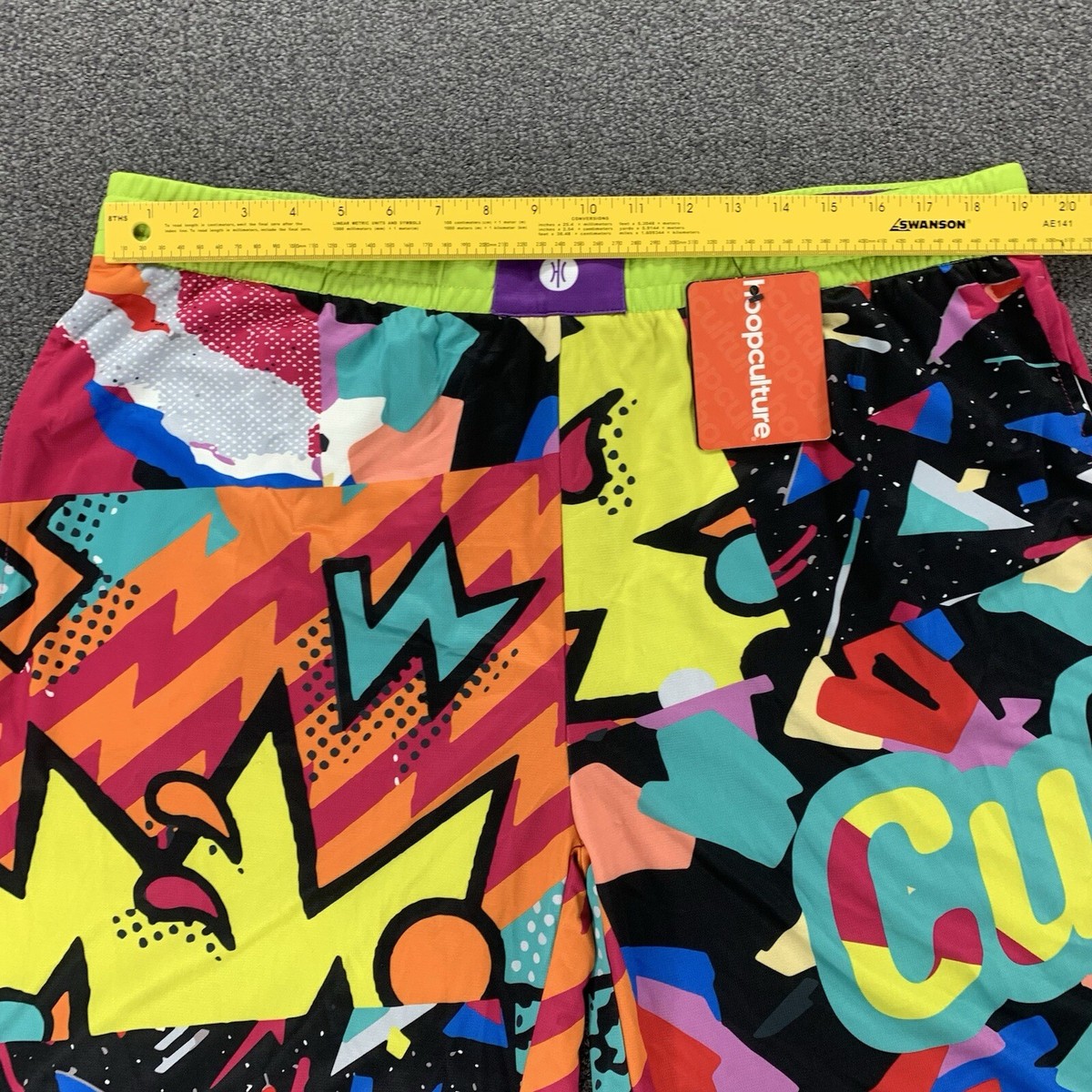 Hoop Culture Basketball Shorts Mens Size 2XL Colorful Neon