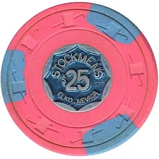Stockmen's Casino Elko Nevada $25 Chip 1977