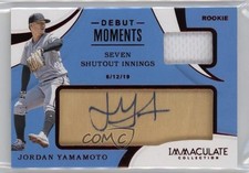 2020 Panini Immaculate Debut Moments Relics 11/49 Jordan Yamamoto Auto 12xs