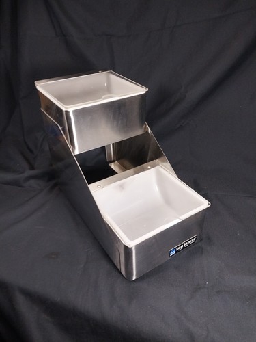 2 Tier Condiment Bar 2- 1 Quart Bins San Jamar Stainless Steel 