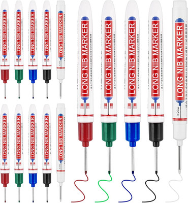 15 Pcs Long Nib Marker, 20 mm Long Head Deep Hole Marker Pens, Fine Nose Tip ...