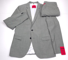 Hugo Boss Arti-232x Wool Suit Mens Size 44R Extra Slim Fit Solid Green Two-Piece