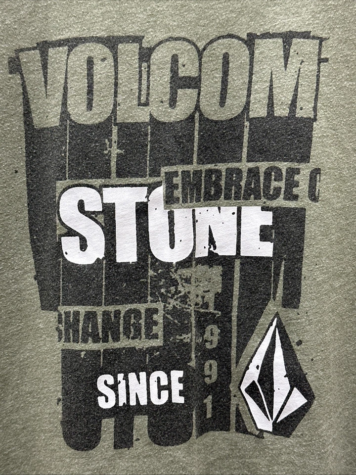 Volcom T-Shirt Mens M Green Short Sleeve Crew Neck Graphic Print - Image 2 of 4