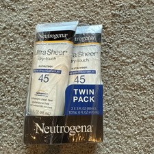 Neutrogena Ultra Sheer Dry-Touch Sunscreen Lotion SPF 45 3 Oz, 2PACK- EXP 2027