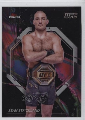 2024 Topps Finest UFC Common Black Refractor 19/25 Sean Strickland #45 lh0