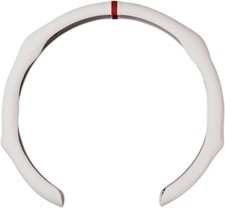Quick Install Sporty White Perforated Nappa Leather Steering Wheel Cover White