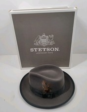 Stetson Whippet Caribou Gray Felt Fedora Hat Men Size 7 New
