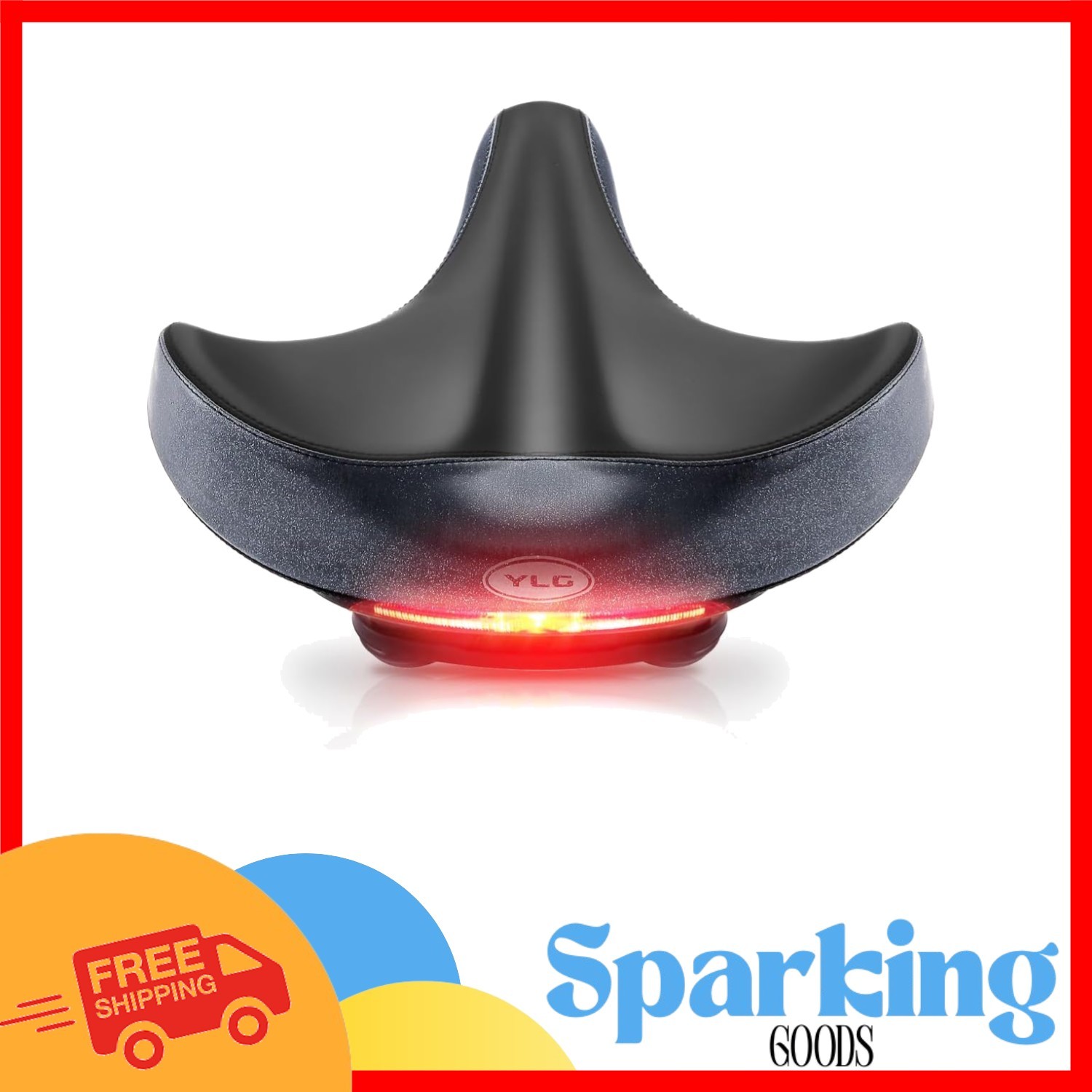Oversized Bike Saddle with Reflective Safety Band - Perfect for All Cycles