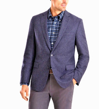 NEW JOS A BANK Bright Navy Herringbone Sport Coat Suit Blazer 38L Wool Tailored