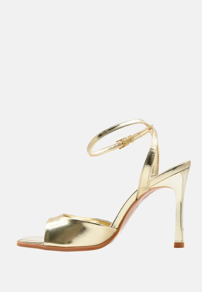 Sandali Con Tacco Stiletto E Cinturino Alla Caviglia Con Diamanti – Scarpe Da Sera Donna, Colore Nero, Taglia 37