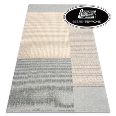 Originale 100% Wolle Teppich 'FLUX' 461.9.AE500 Geometrisch blau creme loft