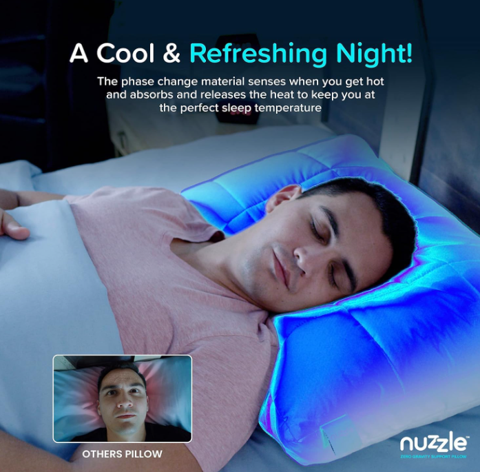 Nuzzle Cooling Adjustable Pillow for Side Sleepers, Luxury