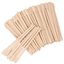 JANYUN 200 Pcs Wooden Eyebrow Waxing Sticks with Handle for Hair Removal - Fa...