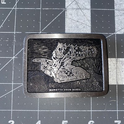 Vintage National Mine Service Co Marietta Drum Miner Digging Machine Belt Buckle