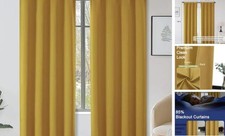 Sally Blackout Curtains for Bedroom Living 40"W x 78"L Pack of 2 Bright Gold