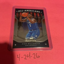 Zion Williamson 2019 Panini Prizm Draft Picks All-Americans Duke Insert #100