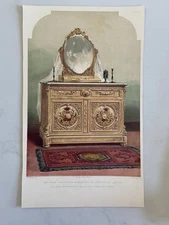 Antique Victorian Print – BedRoom Furniture in Marqueterie by Trollope of London