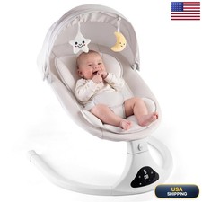 RIVIPLOU CR018 Electric Baby Swing Remote Control 5 Speeds Portable 0-12M Grey