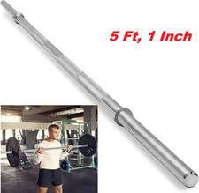 Fitness Weight Bar 5FT Barbell 1 Inch Solid Chrome Workout Exercise Lifting