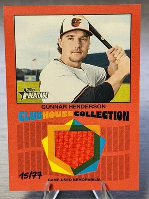 💫GUNNAR HENDERSON 2026 Topps Heritage Clubhouse Collection Relic HAND #'D /77💫
