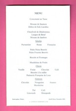 ROYAL MENU BUCKINGHAM PALACE CATERERS  J LYONS 1969