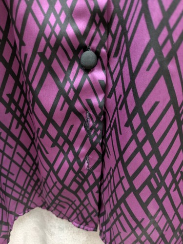 Womens Blouse 16/18W Purple Office Business Casual Missing Buttons - Picture 2 of 8