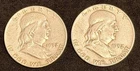 1952-P Lot Of 2 Franklin 90% Silver Half Dollars, No Reserve #1000