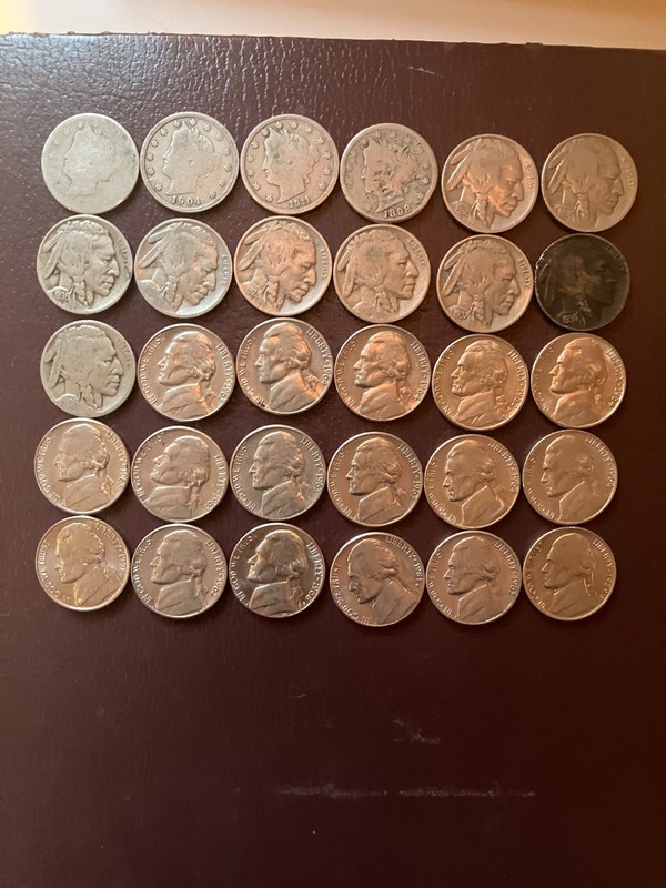 Liberty , Buffalo , and Jefferson  38 nickel set