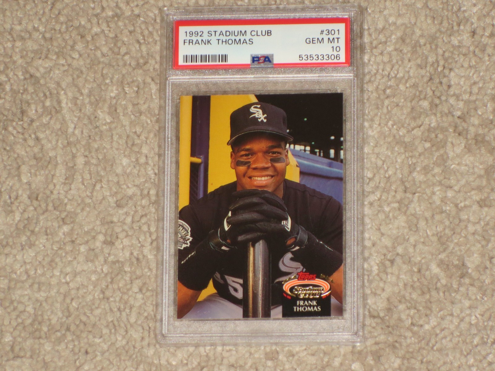 Frank Thomas 1992 Topps Stadium Club Chicago White Sox HOF #301 PSA 10 GEM MINT