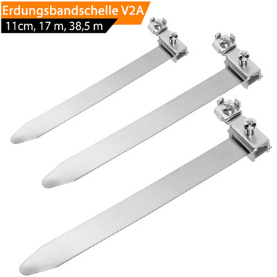 Erdungsbandschelle V2A Nach DIN VDE 0100 und DIN VDE 0190 Erdungsrohrschelle
