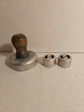 Vintage Kitchenware, Aluminum Cookie Biscuit Cutter With 2 Extra Round Inserts