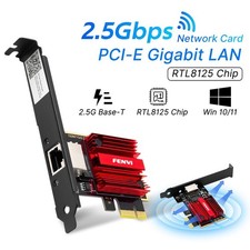 2.5Gbps PCIe Ethernet Card RTL8125 Chip Gigabit LAN Adapter for Desktop Windows