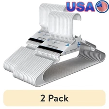 2 Pack Plastic Clothes Hangers 18 Durable Non-Slip Heavy Duty Everyday Use