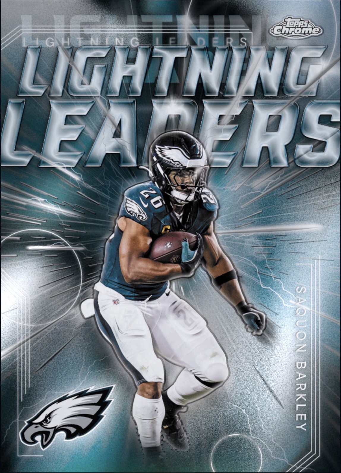 Saquon Barkley Eagles 2025 Topps Chrome Lightning Leaders LL-9