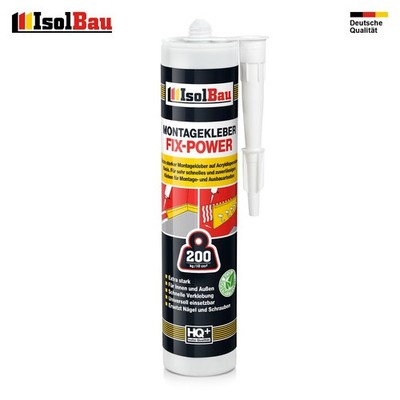 Montagekleber FIX-POWER Baukleber 1x 480g Kartusche weiß Qualität 200kg / 10cm