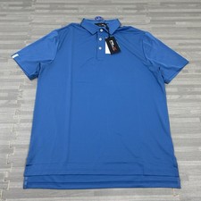 RLX Ralph Lauren Classic-Fit Performance Polo Shirt Mens Size Medium SS Blue 95