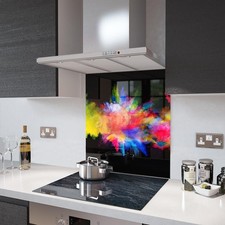 Glass Splashbacks Colour Fusion on Black Glass and Accessories - Premier Range
