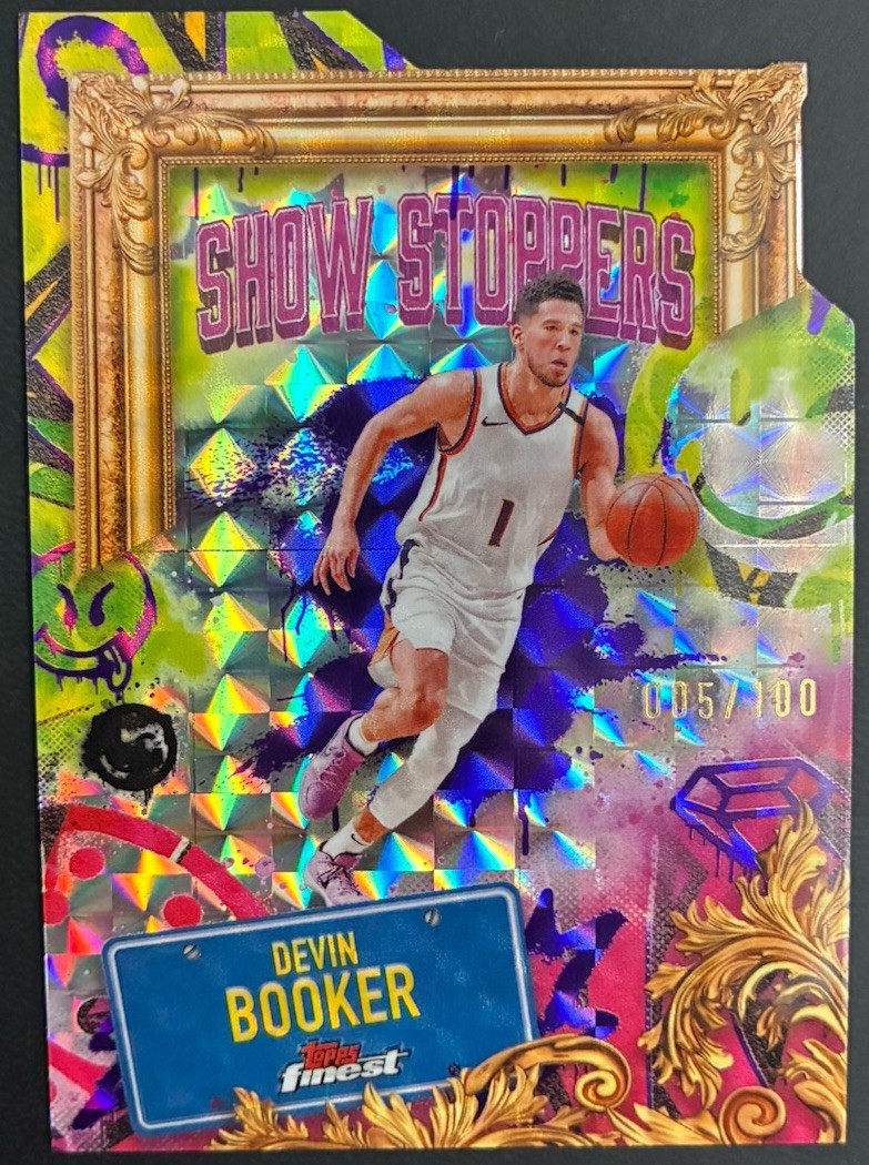 Devin Booker 2025 Topps Finest - Showstoppers #S-5 Refractor Numbered 005/100