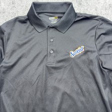 Sunkist Juice Shirt Large Black Work Polo Orange Citrus Grapefruit Organic 613
