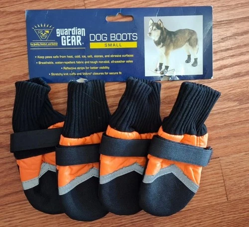 Guardian Gear Dog Boots Orange Sizes Small/ reflective strips & non-slip soles