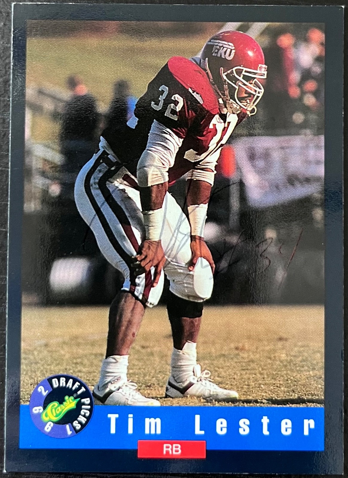 1992 Classic Draft Picks Football #88 RC Tim Lester LA Rams Autographed Card
