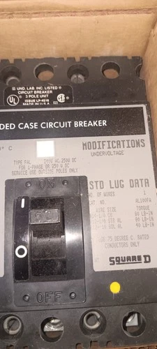 New Surplus SQUARE D FAL320501121 50 amp 240v FAL With 120 Undervoltage New Old