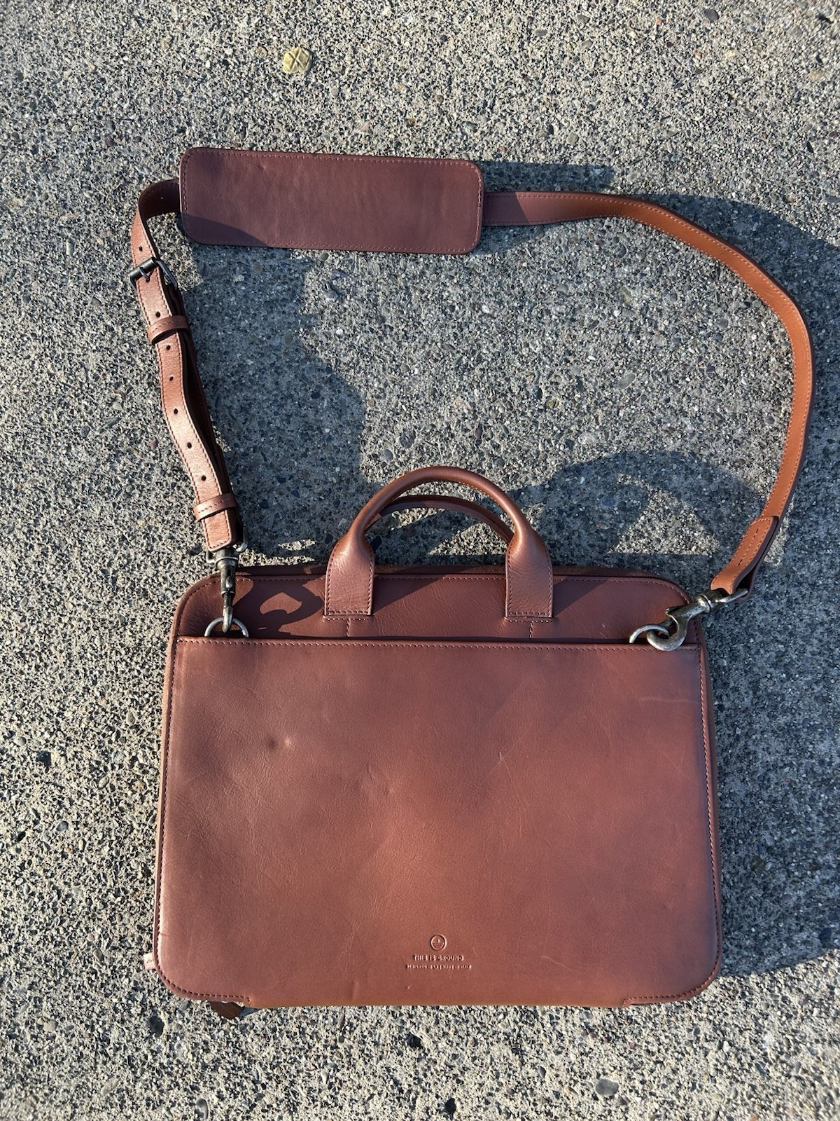 This Is Ground Brown Leather Multiple Pockets Zip… - image 1