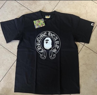 A Bathing Ape BAPE Black Graphic Logo Crew Neck Short Sleeve T-Shirt S NWT