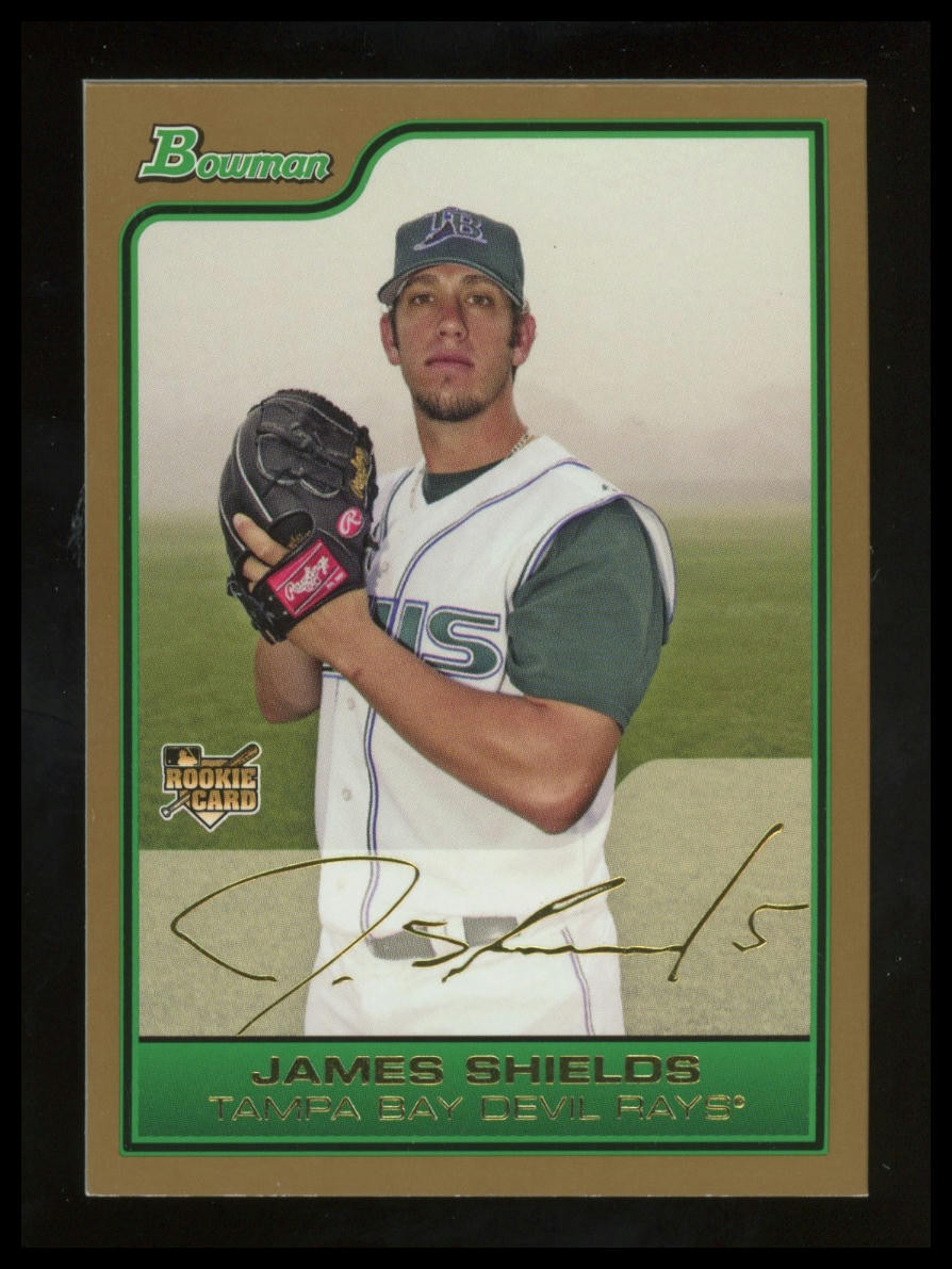 James Shields 2006 Bowman Draft Picks & Prospects #BDP54 Gold Rookie RC Rays