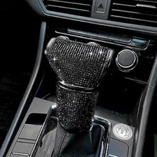 Gear Shift Knob Cover Bling Car Knob Gear Stick Protector PU Leat Color: Black