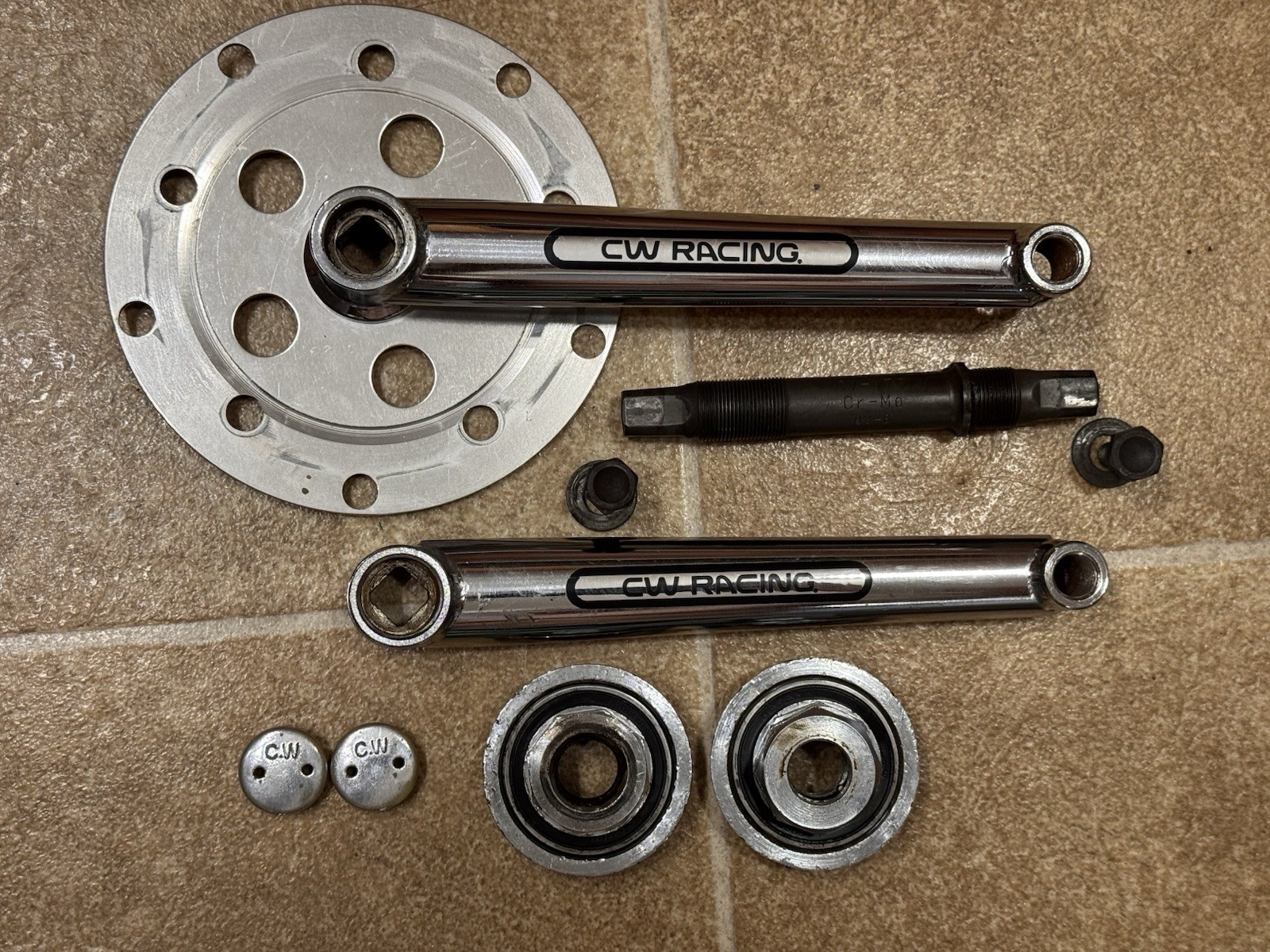 OLDSCHOOL CW RACING CRANKSET HTF!! COMPLETE PRO FREESTYLE RE