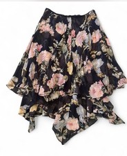 Ralph Lauren 100 Silk Floral Skirt     Size 12